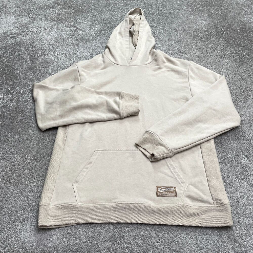 Benny Gold Hoodie Pullover Sweatshirt Mens Large Nude Brown Casual Outdoor